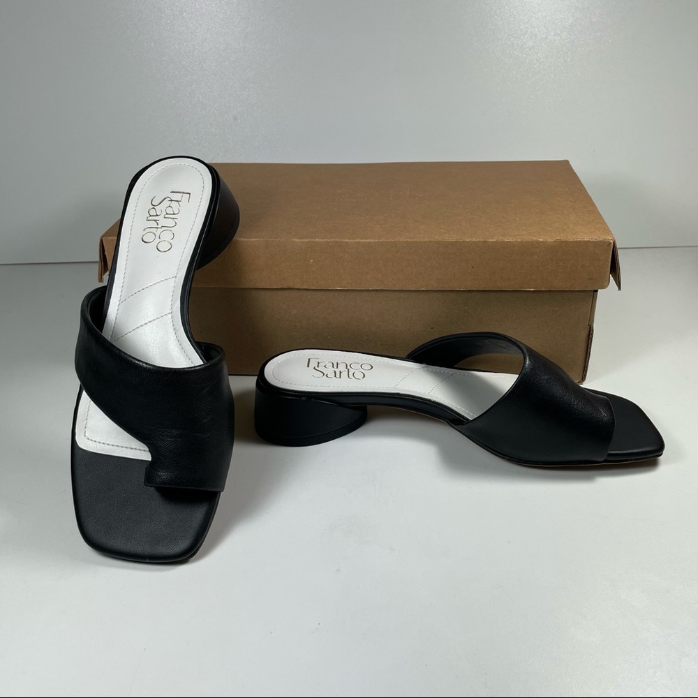 NWT Franco Sarto Leria black soft leather sandal Size 6 - Picture 2 of 8